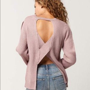 sweater with cross cross open back.  Size M